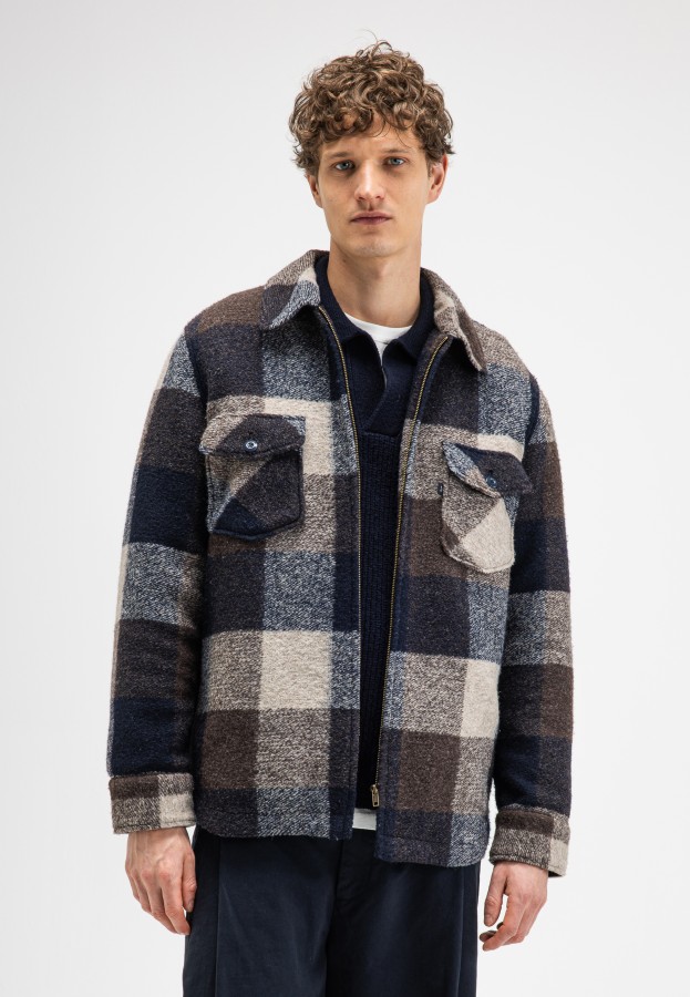Afbeelding van Vance Wool Check M2624070 Chestnut Brown - Heren Overshirt  - Butcher of Blue
